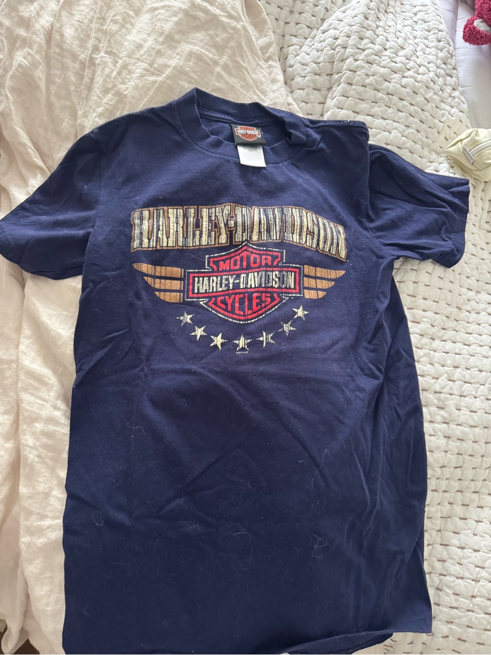 Harley-Davidson Navy Black Orange Logo Tee